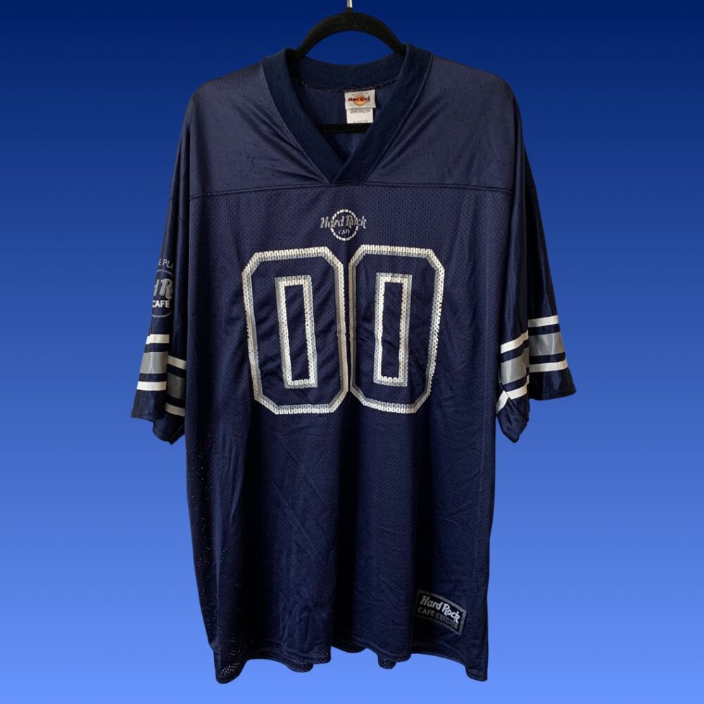 Y2K Hard Rock Cafe Jersey XL Mesh Football Shirt Vintage 2000s Retro Streetwear